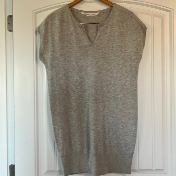 Athleta Grey Intent Cap Sleeve Tunic style Sweater Dress Small - Picture 1 of 5